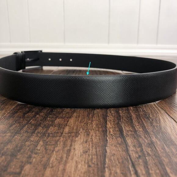 Hugo Boss Italian Leather Belt Printed Handmade in Italy Size 32 Black Gunmetal - Picture 8 of 16